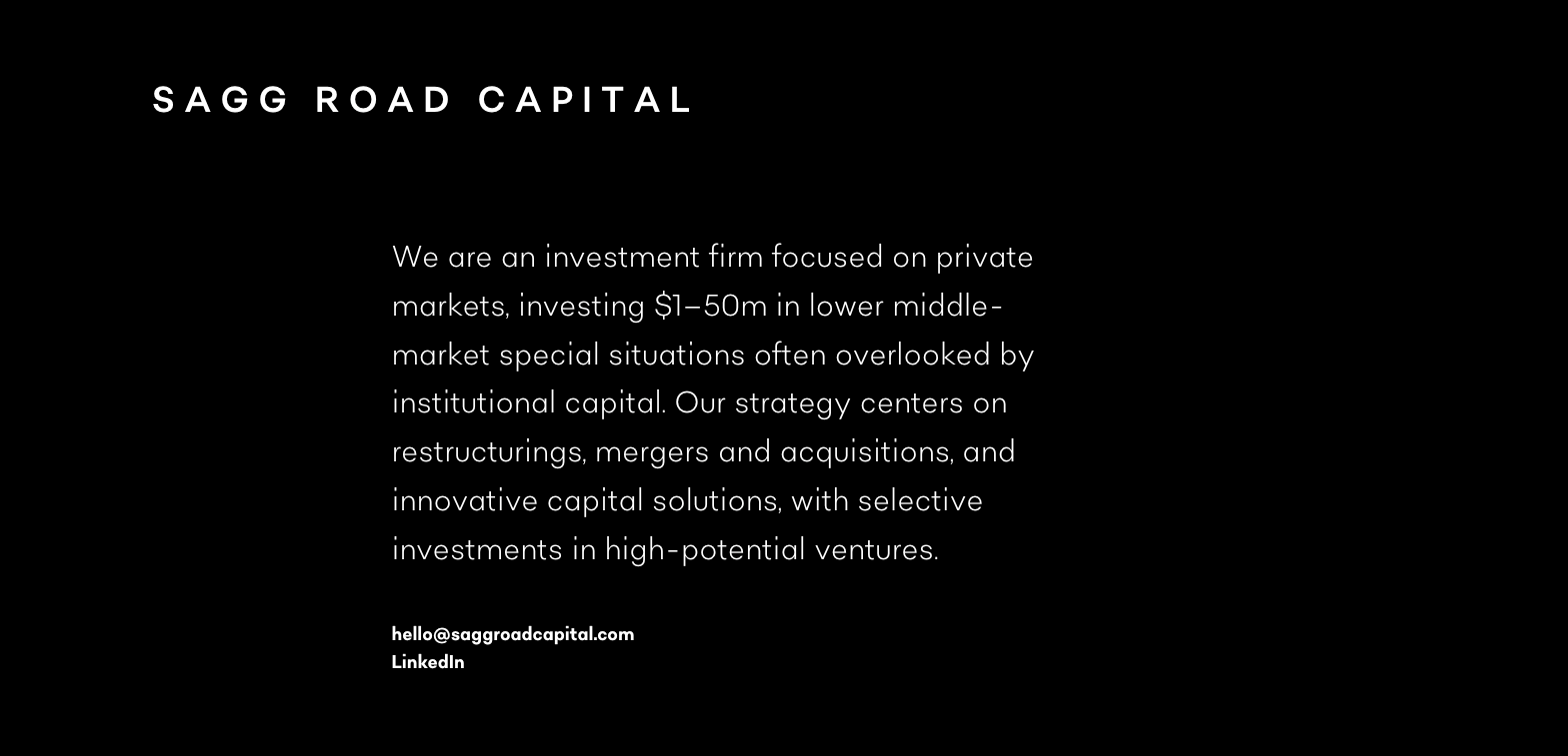 Sagg Road Capital website